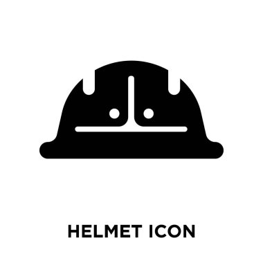Beyaz arka plan, logo şeffaf arka plan, tabelada kask kavramı üzerinde izole kask simge vektör siyah sembol dolu