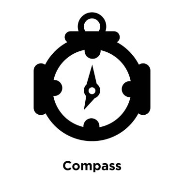 Beyaz arka plan, logo şeffaf arka plan, pusula işareti kavramı üzerinde izole pusula simgesini vektör siyah sembol dolu