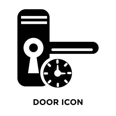 Beyaz arka plan, logo şeffaf arka plan, tabelada kapı kavramı üzerinde izole kapı simge vektör siyah sembol dolu