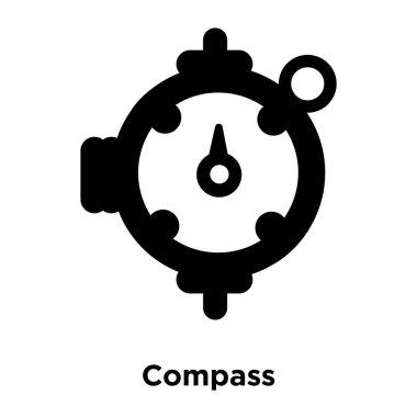 Beyaz arka plan, logo şeffaf arka plan, pusula işareti kavramı üzerinde izole pusula simgesini vektör siyah sembol dolu