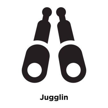 Beyaz arka plan üzerinde izole simge vektör jugglin, logo şeffaf arka plan, Jugglin işareti kavramı dolu siyah sembolü