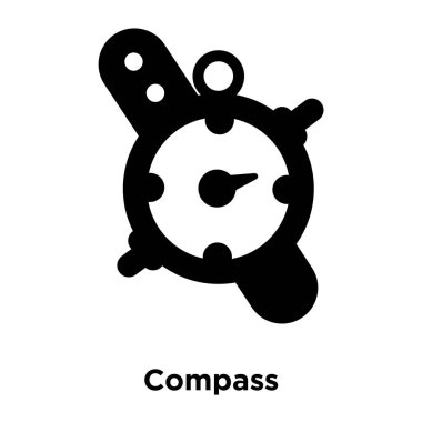 Beyaz arka plan, logo şeffaf arka plan, pusula işareti kavramı üzerinde izole pusula simgesini vektör siyah sembol dolu