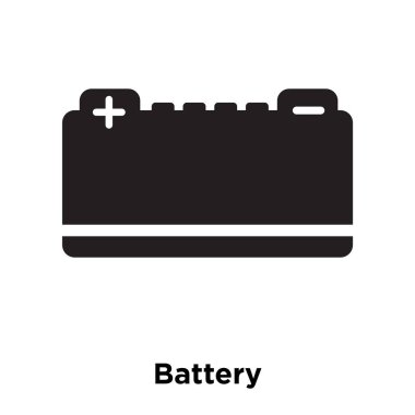 Beyaz arka plan, logo şeffaf arka plan, pil işareti kavramı üzerinde izole pil simgesi vektör siyah sembol dolu