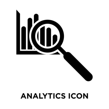 Beyaz arka plan, logo şeffaf arka plan, Analytics işareti kavramı üzerinde izole analytics simge vektör siyah sembol dolu