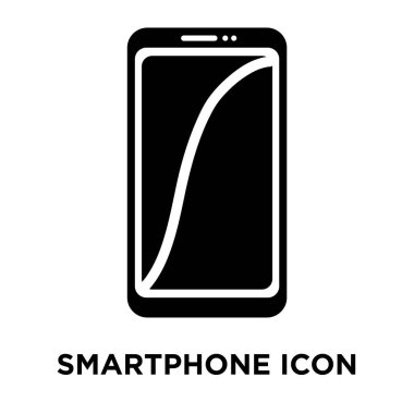 Beyaz arka plan, logo şeffaf arka plan, tabelada Smartphone kavramı üzerinde izole Smartphone simge vektör siyah sembol dolu