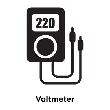 Beyaz arka plan, logo şeffaf arka plan, voltmetre işareti kavramı üzerinde izole voltmetre simge vektör siyah sembol dolu