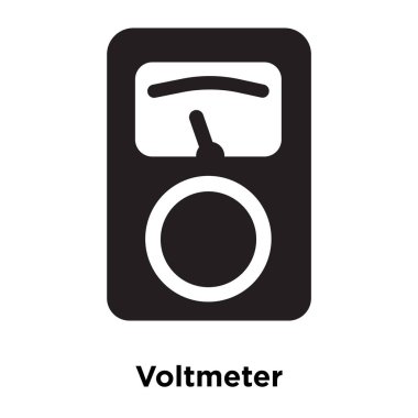 Beyaz arka plan, logo şeffaf arka plan, voltmetre işareti kavramı üzerinde izole voltmetre simge vektör siyah sembol dolu