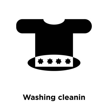 Beyaz arka plan üzerinde izole cleanin simge vektör yıkama, logo şeffaf arka plan üzerinde cleanin işareti yıkama kavramı dolu siyah sembolü