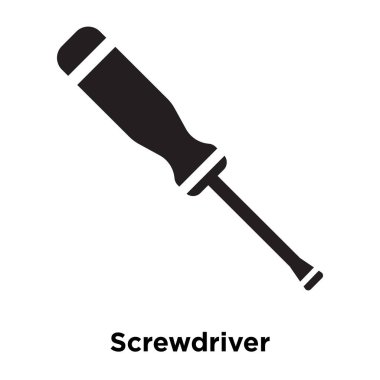 Beyaz arka plan, logo şeffaf arka plan, tornavida işareti kavramı üzerinde izole tornavida simge vektör siyah sembol dolu