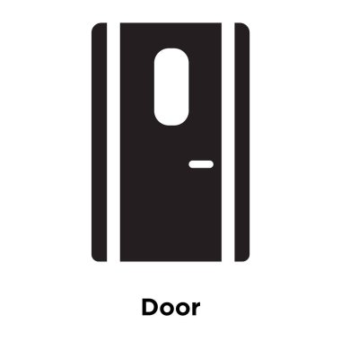 Beyaz arka plan, logo şeffaf arka plan, tabelada kapı kavramı üzerinde izole kapı simge vektör siyah sembol dolu