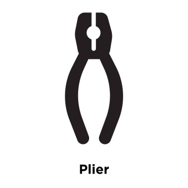 Beyaz arka plan, logo şeffaf arka plan, pense işareti kavramı üzerinde izole pense simge vektör siyah sembol dolu