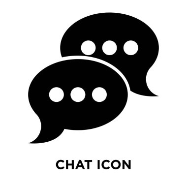 Beyaz arka plan, logo şeffaf arka plan, sohbet işareti kavramı üzerinde izole sohbet simge vektör siyah sembol dolu