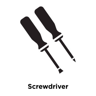 Beyaz arka plan, logo şeffaf arka plan, tornavida işareti kavramı üzerinde izole tornavida simge vektör siyah sembol dolu