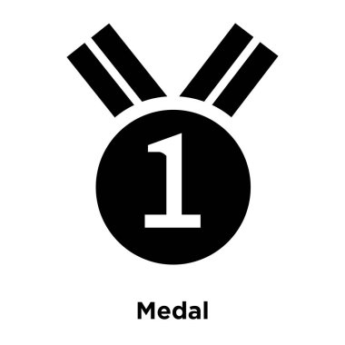 Beyaz arka plan, logo şeffaf arka plan, madalya işareti kavramı üzerinde izole madalya simge vektör siyah sembol dolu