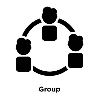 Beyaz arka plan, logo şeffaf arka plan, grup işareti kavramı üzerinde izole grup simge vektör siyah sembol dolu