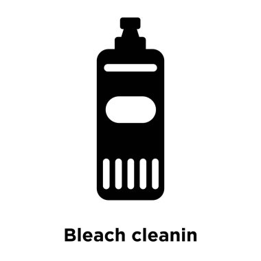 Siyah sembol simge vektör beyaz arka plan, logo kavramı şeffaf arka plan, tabelada cleanin çamaşır suyu üzerinde izole cleanin çamaşır suyu dolu