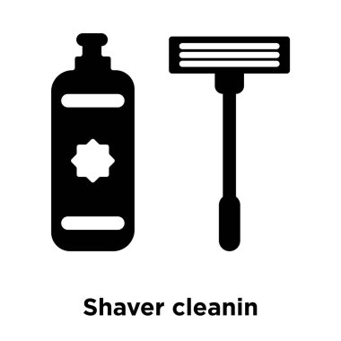 Siyah sembol simge vektör beyaz arka plan, logo şeffaf arka plan, tabelada cleanin tıraş makinesi kavramı üzerinde izole cleanin tıraş makinesi dolu