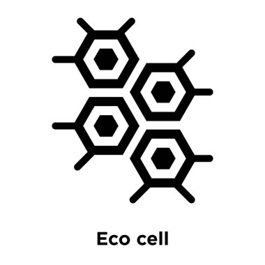 Eko hücre simge vektör, beyaz arka plan üzerinde izole Eko hücre kavramı logo şeffaf arka plan, dolgulu siyah sembolü imzalamak