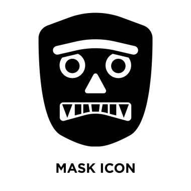 Beyaz arka plan, logo şeffaf arka plan, maske işareti kavramı üzerinde izole maskesi simge vektör siyah sembol dolu