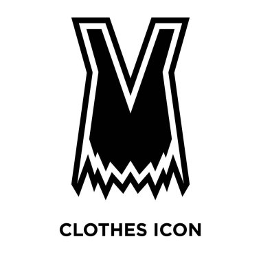 Beyaz arka plan, logo şeffaf arka plan üzerinde elbise işareti kavramı üzerinde izole giyim simge vektör siyah sembol dolu
