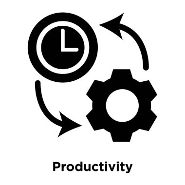 Beyaz arka plan, logo şeffaf arka plan, tabelada verimlilik kavramı üzerinde izole verimlilik simge vektör siyah sembol dolu