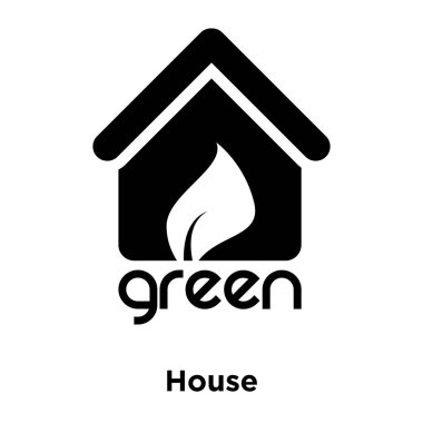 Beyaz arka plan, logo şeffaf arka plan, Green House işareti kavramı üzerinde izole Green House simge vektör siyah sembol dolu