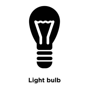 Beyaz arka plan, logo şeffaf arka plan, ampul işareti kavramı üzerinde izole ampul simge vektör siyah sembol dolu