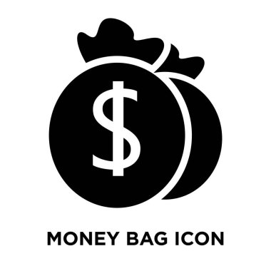 Para çantası simge vektör, beyaz arka plan üzerinde izole para çantasını kavramı logo oturum şeffaf arka plan, dolgulu siyah sembolü