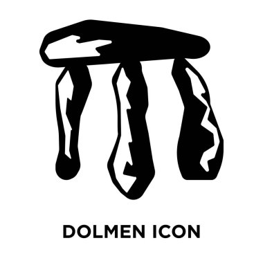 Beyaz arka plan, logo şeffaf arka plan, Dolmen işareti kavramı üzerinde izole dolmen simge vektör siyah sembol dolu