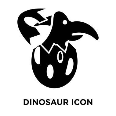 Beyaz arka plan, logo şeffaf arka plan, dinozor işareti kavramı üzerinde izole dinozor simge vektör siyah sembol dolu