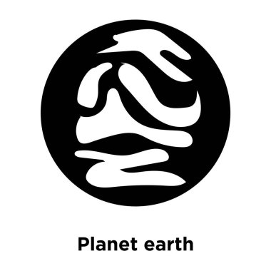 Planet earth simge vektör, beyaz arka plan üzerinde izole Planet Earth logo kavramı oturum şeffaf arka plan, dolgulu siyah sembolü