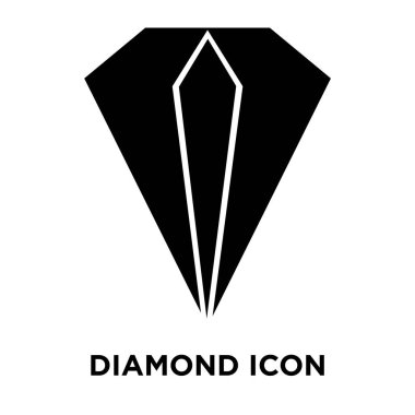 Beyaz arka plan, logo şeffaf arka plan, elmas işareti kavramı üzerinde izole elmas simge vektör siyah sembol dolu