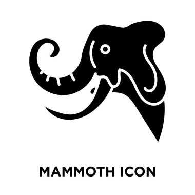 Beyaz arka plan, logo şeffaf arka plan, mamut işareti kavramı üzerinde izole mamut simge vektör siyah sembol dolu
