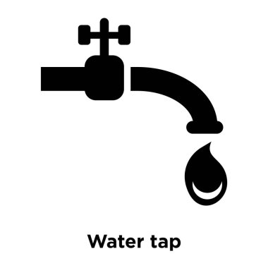 Su dokunun simge vektör, beyaz arka plan üzerinde izole musluk suyu kavramı logo oturum şeffaf arka plan, dolgulu siyah sembolü