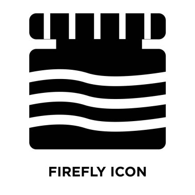 Beyaz arka plan, logo şeffaf arka plan, Firefly işareti kavramı üzerinde izole firefly simge vektör siyah sembol dolu