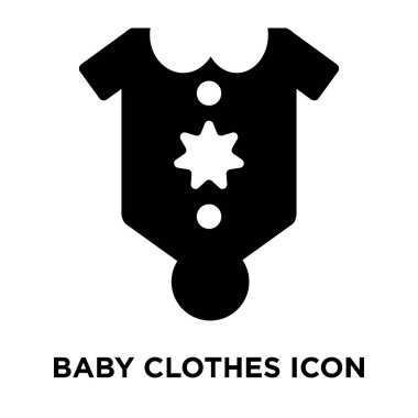 Beyaz arka plan, logo şeffaf arka plan bebek giysileri işareti kavramı üzerinde izole bebek giysileri simge vektör siyah sembol dolu