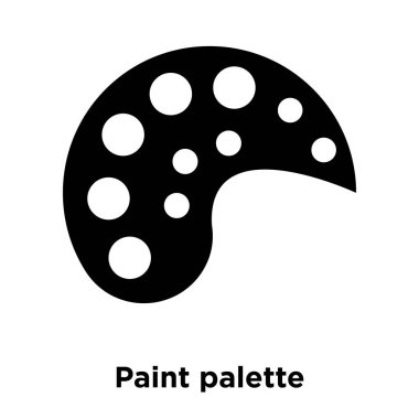 Boya paleti simge vektör, beyaz arka plan üzerinde izole logo kavramı boya paletinin oturum şeffaf arka plan, dolgulu siyah sembolü