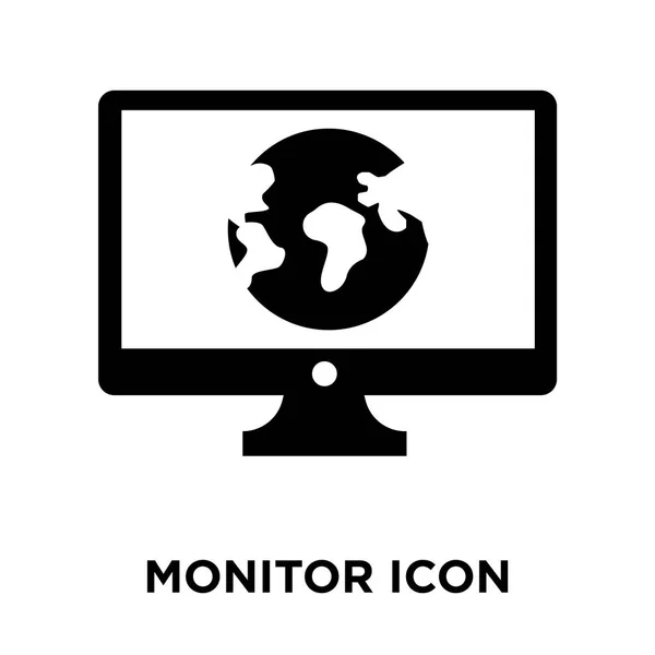 Bildskärmen Ikonen Vektor Isolerad Vit Bakgrund Logotypen Begreppet Monitor Logga — Stock vektor