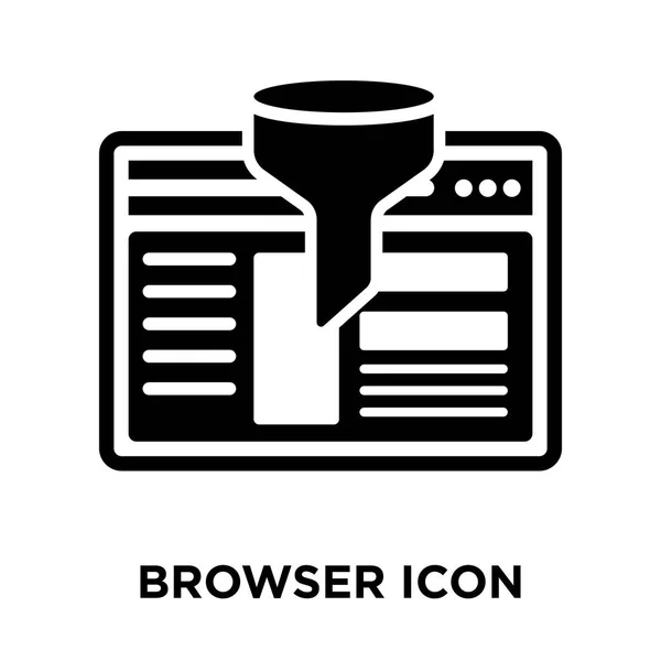 Webbläsarens Ikon Vektor Isolerad Vit Bakgrund Logotypen Begreppet Webbläsare Logga — Stock vektor