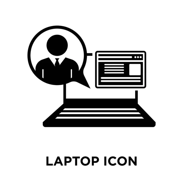 Laptop Pictogram Vector Geïsoleerd Een Witte Achtergrond Logo Concept Van — Stockvector