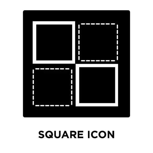 正方形图标向量在白色背景上被隔离 标志概念在透明背景上的正方形标志 充满黑色符号 — 图库矢量图片