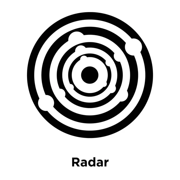 雷达图标矢量被隔离在白色背景上 标志概念的雷达标志在透明背景 实心黑色符号 — 图库矢量图片
