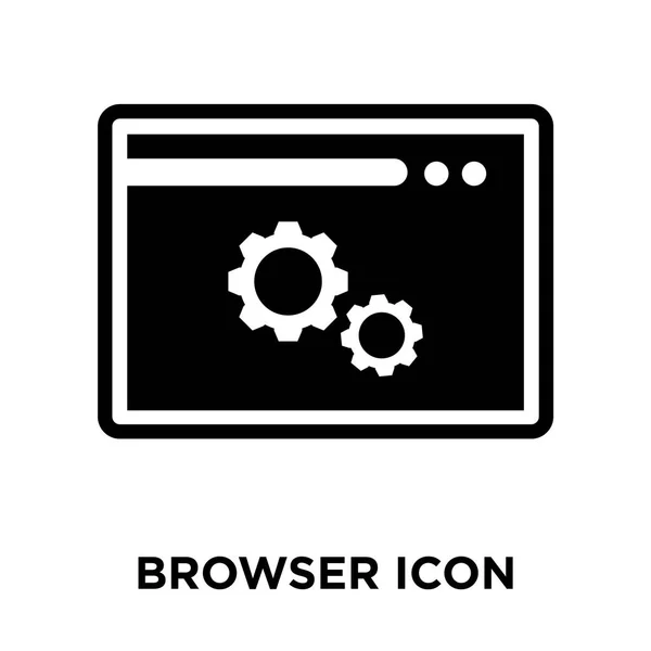 白い背景に 透明な背景にブラウザー サインのロゴのコンセプトに分離されたブラウザーのアイコン ベクトルいっぱい黒い記号 — ストックベクタ