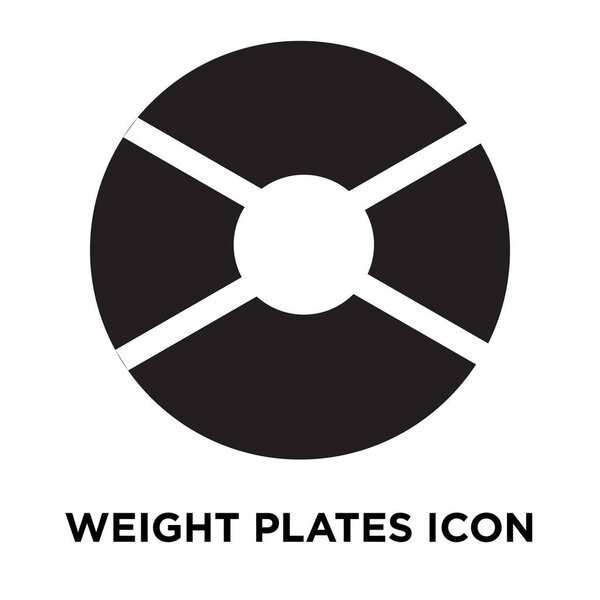 Weight plates icon vector isolated on white background, logo concept of Weight plates sign on transparent background, filled black symbol