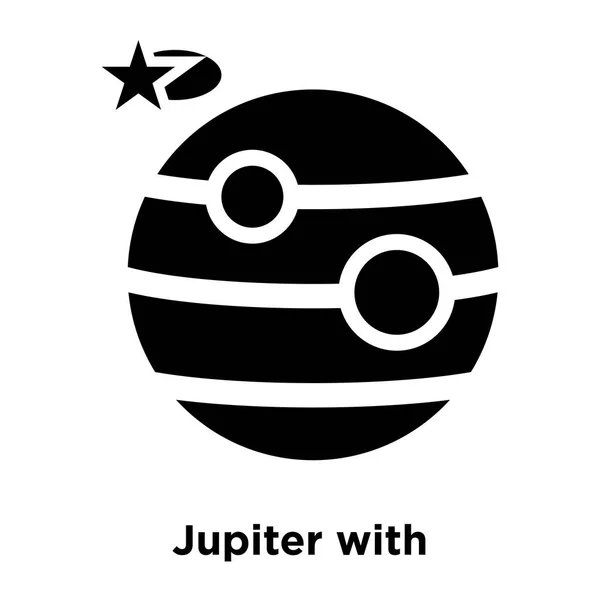 Юпитер Спутниковым Вектором Иконки Изолированы Белом Фоне Концепция Логотипа Юпитера — стоковый вектор