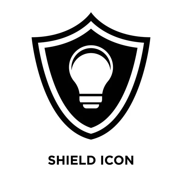 白い背景に 透明な背景にシールド サインのロゴのコンセプトに分離シールド アイコン ベクトルいっぱい黒い記号 — ストックベクタ
