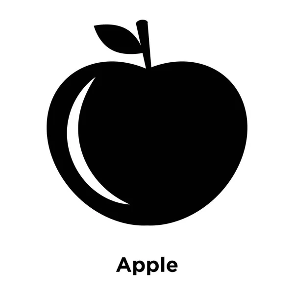 白い背景に 透明な背景にリンゴの看板のロゴのコンセプトに分離されたアップル アイコン ベクトルいっぱい黒い記号 — ストックベクタ