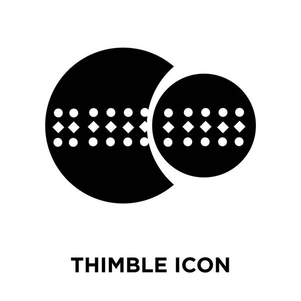 Thimble icon vector isolated on white background, logo concept of Thimble sign on transparent background, filled black symbol