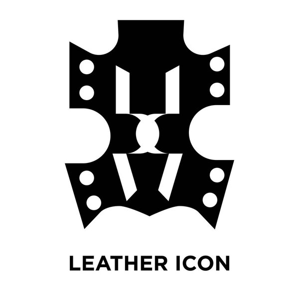 Кожаный вектор иконки изолирован на белом фоне, концепция логотипа кожаного знака на прозрачном фоне, заполненный черный символ
