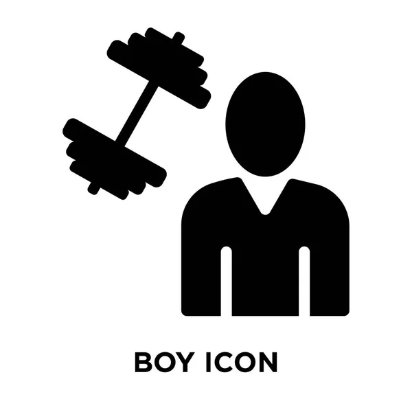少年は白い背景に 透明な背景に少年サインのロゴのコンセプトに分離されたアイコン ベクトルいっぱい黒い記号 — ストックベクタ